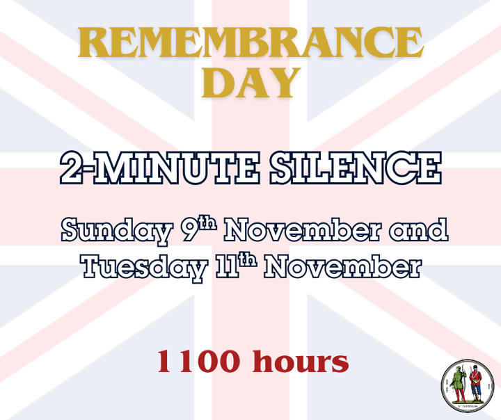 Remembrance Day - Sunday 9th & Tuesday 11th November
